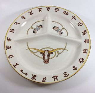 Vintage Fred Roberts Divided Plate Western Longhorn Spurs Brands Cowboy 11 "
