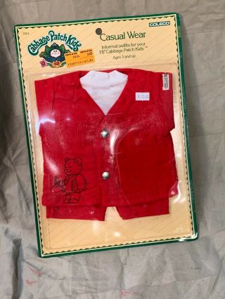 Vintage 1980s Cabbage Patch Doll Clothes Outfit Red Casual Wear 16”