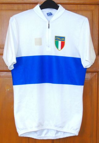Vintage Italian National Team Jersey Santini Medium 38 " Circumference