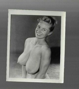Vintage Risque Pinup Photo Blonde W Big Breasts 1950s Professional Photo Indoors