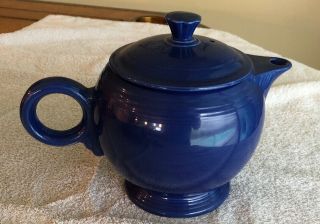 Vintage Fiesta Ware Teapot With Lid Large Cobalt - Hlc Fiestaware Homer Laughlin