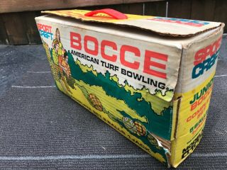 Vintage Bocce Ball Set Lawn Bowling Game Made in Italy Sport Craft 3