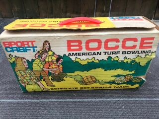 Vintage Bocce Ball Set Lawn Bowling Game Made in Italy Sport Craft 4