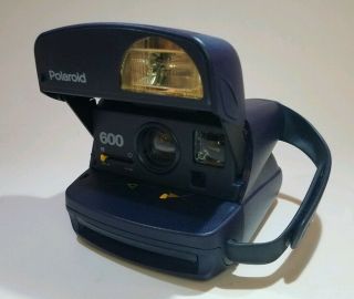 Polaroid 600 Instant Camera Blue Very,  Handle,  Zoom,  Light Control,