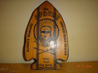 Vintage Counter Advertisment Apache Canoe Paddle By Indian Head Sporting Goods