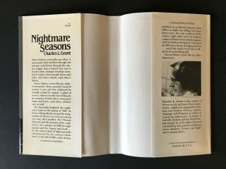 Nightmare Seasons,  by Charles L.  Grant - 1982 - Signed,  1st Ed,  Vtg,  H/C Book DJ 2