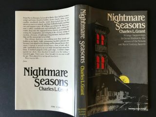 Nightmare Seasons,  by Charles L.  Grant - 1982 - Signed,  1st Ed,  Vtg,  H/C Book DJ 3