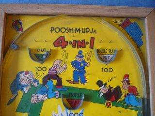 Vintage 1933 Poosh - M - Up Jr.  Baseball Tabletop Pinball Game Northwestern Products 4