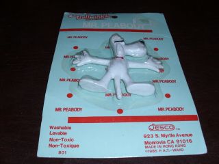 Vintage Mr.  Peabody Bullwinkle and Friends Jesco Bendy Figure Jay Ward MOC 1985 2