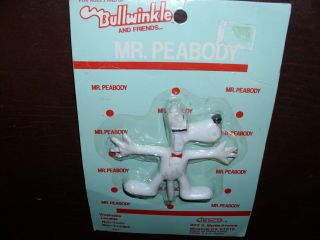 Vintage Mr.  Peabody Bullwinkle and Friends Jesco Bendy Figure Jay Ward MOC 1985 3