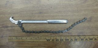 Vintage Craftsman " V " 12 " Chain Pipe Wrench,  15 " Chain,