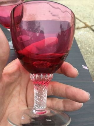 set of 4 vintage George Borgfeldt water goblets Lisa cranberry 6