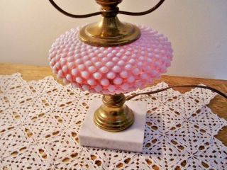 VTG FENTON Cranberry Opalescent Hobnail Gone With the Wind GWTW Lamp Base Only 4