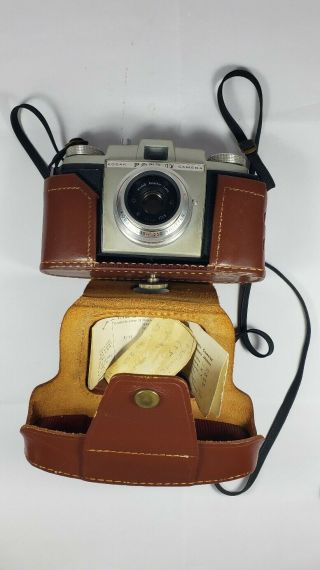 Vintage Kodak Pony Iv Camera With 44mm Anastar Lens; Leather Case And Strap