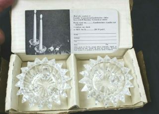 Vintage Pair Fostoria American Lead Crystal Candlestick Holders