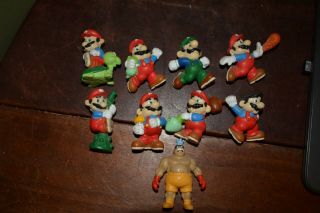 9 Vintage 1989 Nintendo Mario Brothers Figures