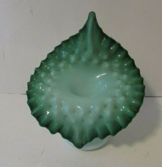 Vintage Fenton Jack In The Pulpit Green Vase 4
