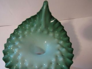 Vintage Fenton Jack In The Pulpit Green Vase 8