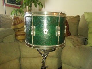 Vintage Ludwig Club Date 13 Rack Tom In A Green Faded Sparkle