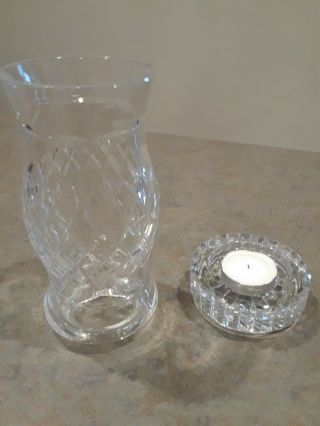 Vintage Waterford Crystal Hurricane Lamp 2 Piece Candle Holder Tea/votive Light