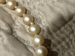 Vintage Miriam Haskell Gold Tone Faux Pearl Necklace Costume Jewelry Signed 22 7