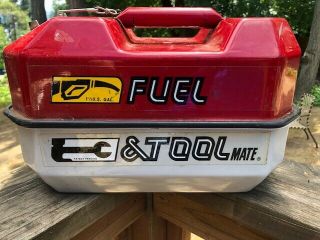 Vintage Blitz Fuel & Tool Mate Usmc Metal 1 1/2 Gallon Gas Can And Tool Box