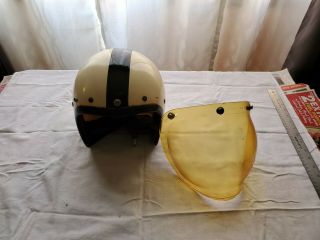 Vintage A.  G.  V Motocross Helmet/sheild 1950 1960s Era