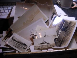 Vintage Broken Cigar Box Full Of Ship Photographs