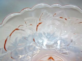 Rose Pattern Trinket/Candy Dish w Lid,  Vintage Pink Depression Glass 5