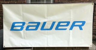 Vintage Bauer Hockey Vinyl Advertising Banner Ccm Easton