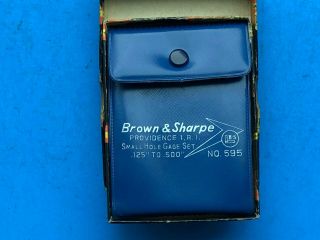 Vintage Brown And Sharpe 599 - 595 Small Hole Gage Set.  125 -.  500 Usa