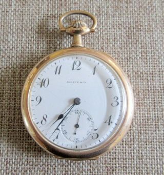 Vintage Longine Shreve & Co.  Gf Open Face Pocketwatch Or Restoration
