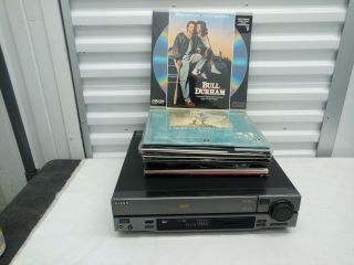 Sony Cd/cdv/ld Laser Disc Player Mdp - 333 With 25 Discs.  And.