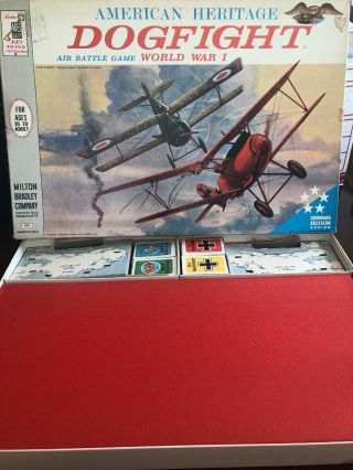 Vintage American Heritage Dogfight Board Game - Milton Bradley 1962 Complete 12