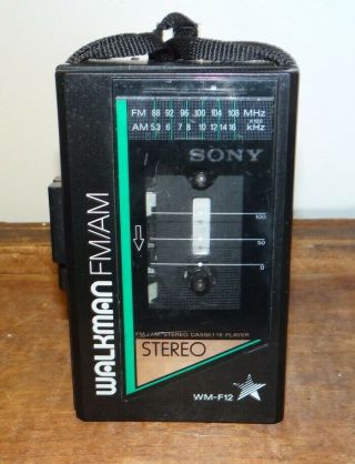 1980s Vintage Sony Walkman Wm - F12 Am/fm Stereo Radio & Cassette Player