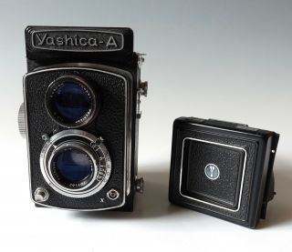 Yashica A Camera Body And Hood Vintage Tlr Film