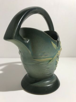 Vintage Roseville Art Deco Pottery Vase with Round Sweeping Handle 4
