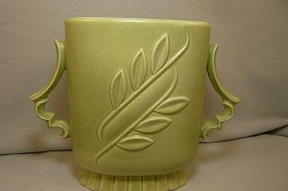 Vtg Red Wing Art Pottery Vase 1174 - Deco Design - Light Green - About 3 X 7 X 9 " Usa