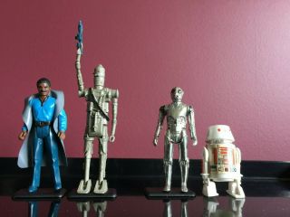 Vintage Star Wars.  Ig - 88 W/ Weapon,  Lando Calrissian,  R5 - D4 & Death Star Droid