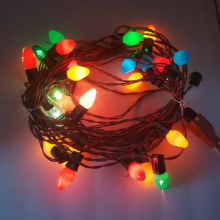 Vintage Christmas Tree Lights Multi Color Bulb 25 Lights