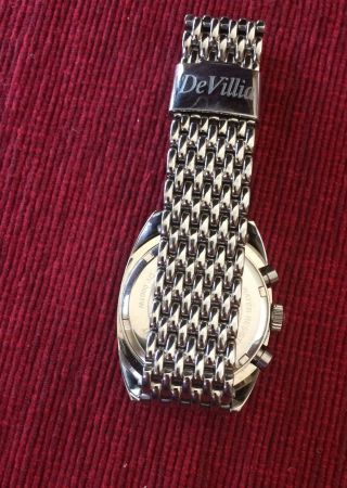 Vintage Men ' s DeVillia Chronograph Stainless Steel Watch Miyota 0S10 Quartz 6