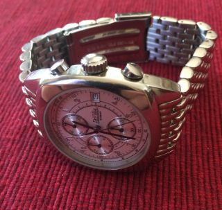 Vintage Men ' s DeVillia Chronograph Stainless Steel Watch Miyota 0S10 Quartz 8
