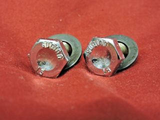 1 Pair Vintage Sugino Mighty 15 Mm Chrome Crank Bolts With Washers Made In Japan