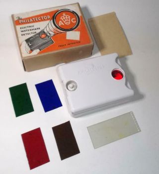 Vintage Philatector,  Stamp Watermark Detector,  Converted To Aa Batteries,  Boxed