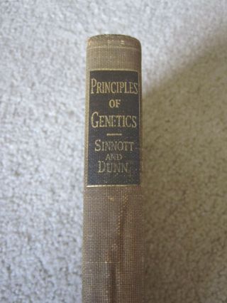 Vintage Book " Principles Of Genetics " By Sinnott & Dunn - 1939 Third Edition Hc