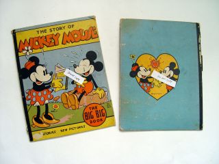 Vintage 1930s Walt Disney Enterprises Micky Mouse Big Book Covers Only