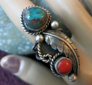 Vintage Extra Long Sterling Zuni Or Navajo Ring - Size 7 3/4,  1 5/8 Inches Long