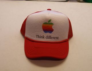 Apple Computer Rainbow Logo Think Different Hat - Black Letters