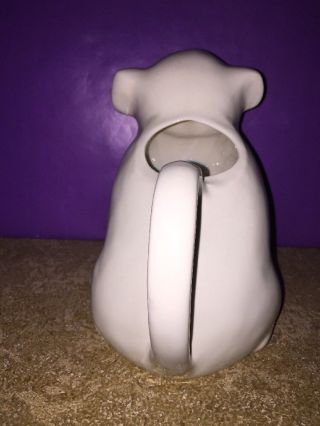 Vintage White Ceramic Pig Water Pitcher - USA Pottery 3