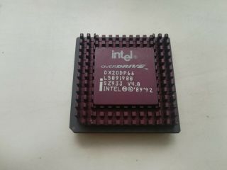 Intel Dx2odp66,  Sz933,  Intel Overdrive Cpu,  Vintage Cpu,  Gold,  Top